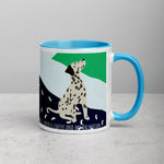 Load image into Gallery viewer, Dalmatian Mug With Colour Inside Blue Mugs
