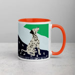 Load image into Gallery viewer, Dalmatian Mug With Colour Inside Orange Mugs
