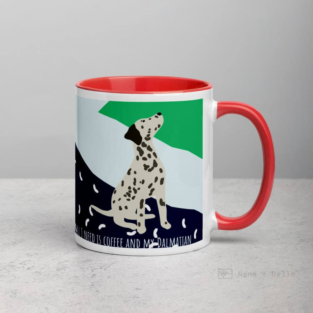 Dalmatian Mug With Colour Inside Red Mugs