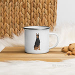 Load image into Gallery viewer, Doberman enamel mug, kids unbreakable cup, enamel mug, Doberman cup, chocolate mug - Nana + Belle
