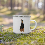 Load image into Gallery viewer, Doberman Dog Enamel Mug Mugs
