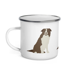 Limited Edition Collection with BorderLovesUK - Brown Border Collie - Enamel mug