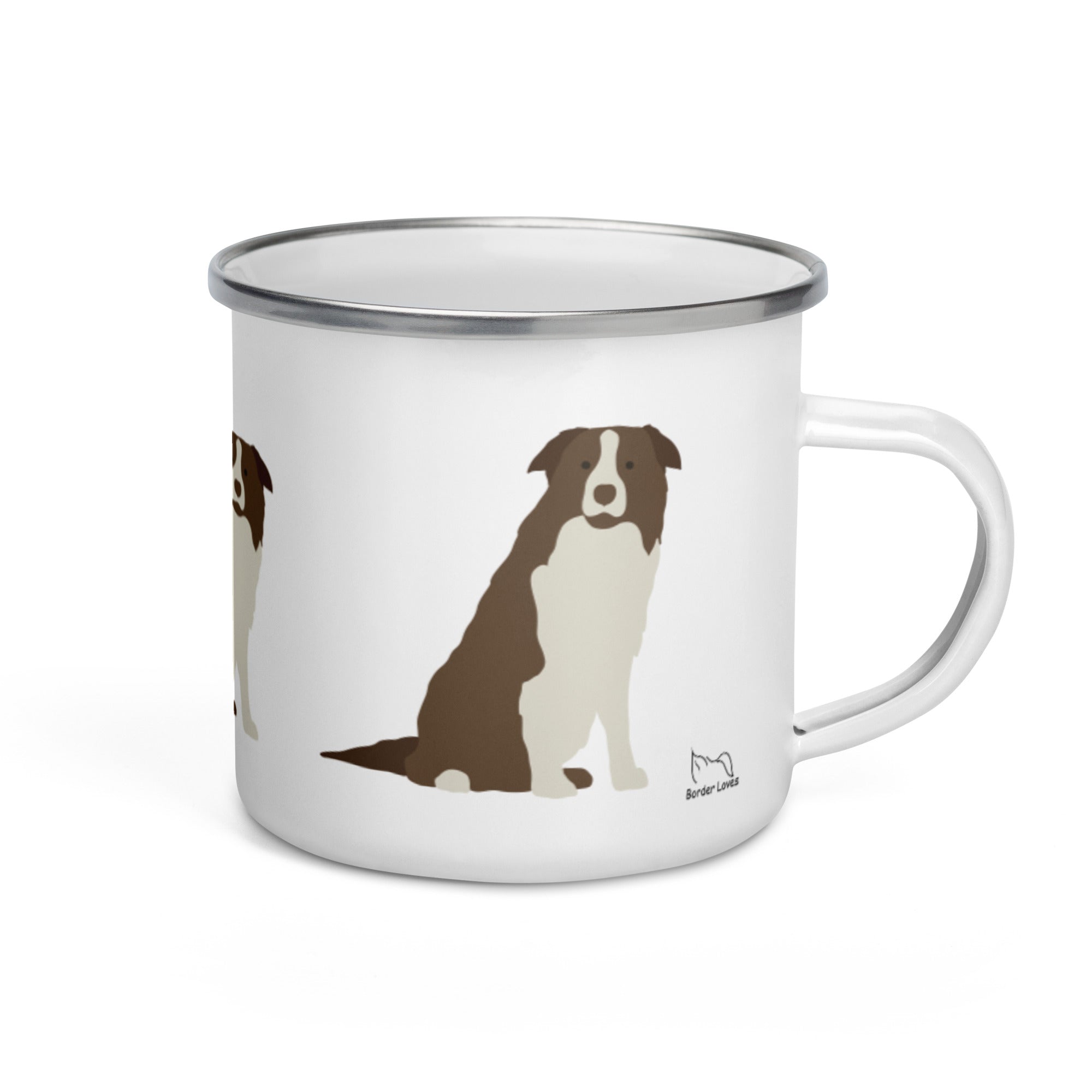 Limited Edition Collection with BorderLovesUK - Brown Border Collie - Enamel mug