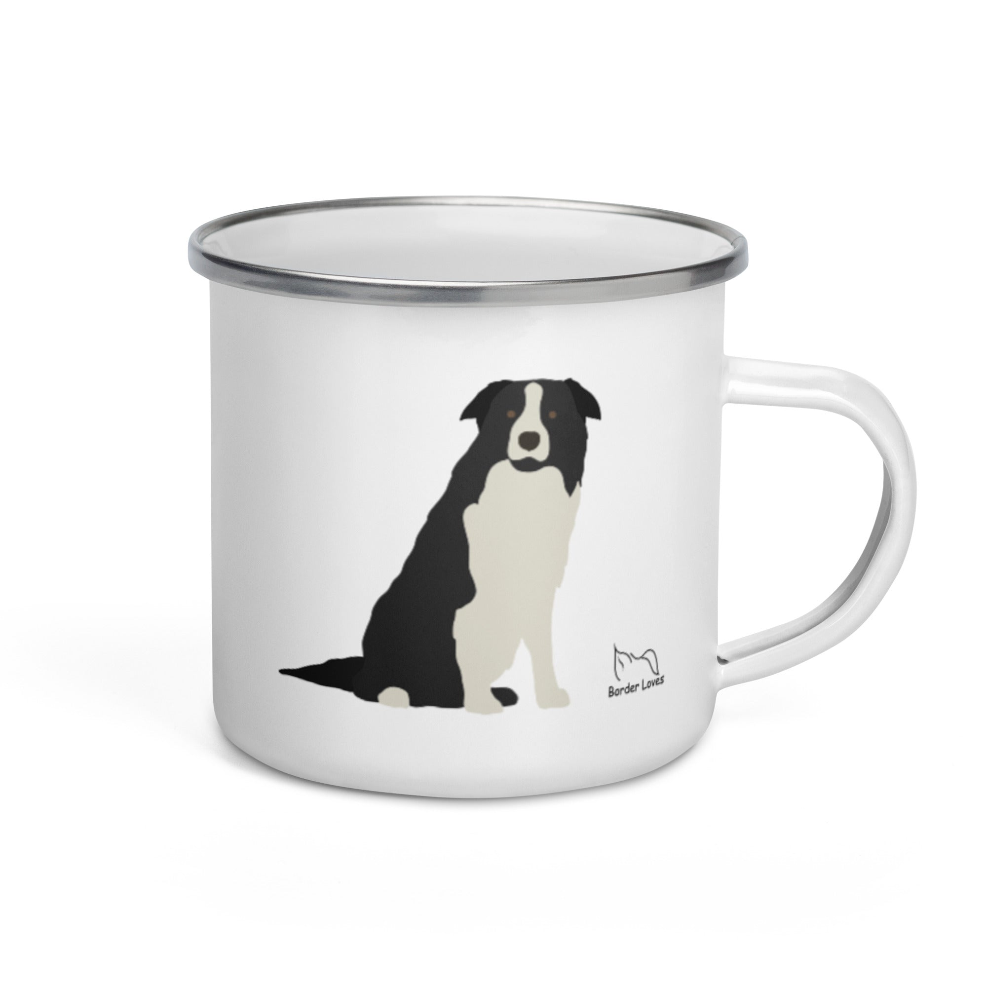 Limited Edition Collection with BorderLovesUK - Black Border Collie - Enamel mug