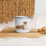 Load image into Gallery viewer, Fawn Boxer Dog enamel mug, kids unbreakable cup, enamel mug, Fawn Boxer Dog cup, chocolate mug - Nana + Belle
