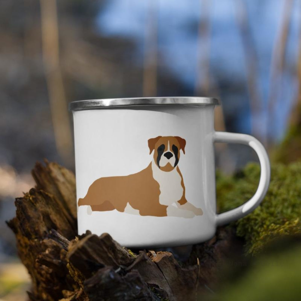 Fawn Boxer Dog Enamel Mug Mugs