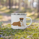 Load image into Gallery viewer, Fawn Boxer Dog Enamel Mug Mugs
