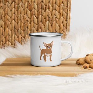 Fawn Chihuahua enamel mug, kids unbreakable cup, enamel mug, Fawn Chihuahua cup, chocolate mug - Nana + Belle