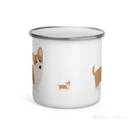 Load image into Gallery viewer, Fawn Corgi Dog Enamel Mug Mugs
