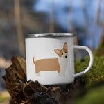 Load image into Gallery viewer, Fawn Corgi Dog Enamel Mug Mugs
