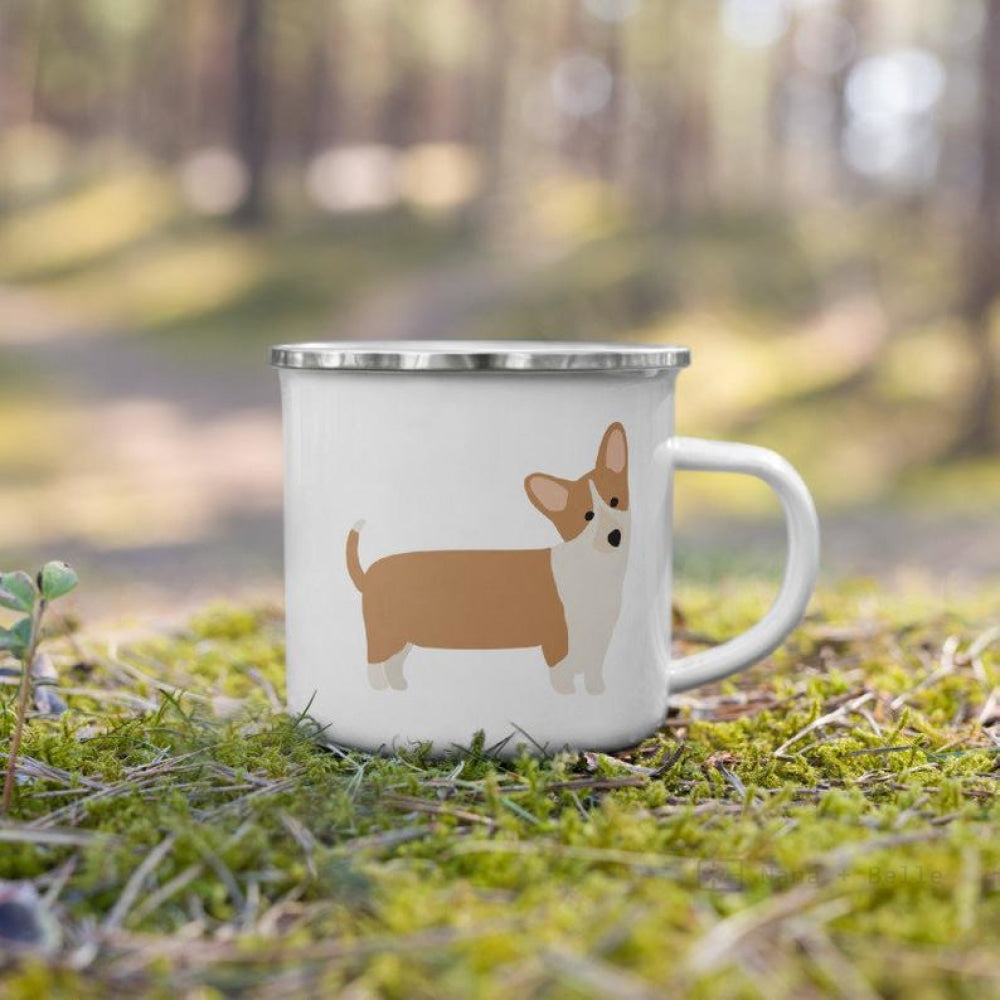 Fawn Corgi Dog Enamel Mug Mugs