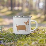 Load image into Gallery viewer, Fawn Corgi Dog Enamel Mug Mugs
