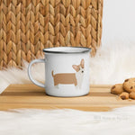 Load image into Gallery viewer, Fawn Corgi Dog Enamel Mug Mugs
