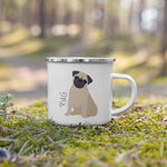 Load image into Gallery viewer, Fawn Pug Enamel Mug Mugs
