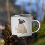 Load image into Gallery viewer, Fawn Pug Enamel Mug Mugs
