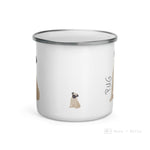 Load image into Gallery viewer, Fawn Pug Enamel Mug Mugs
