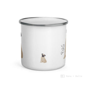 Fawn Pug Enamel Mug Mugs