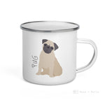 Load image into Gallery viewer, Fawn Pug Enamel Mug Mugs
