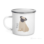 Load image into Gallery viewer, Fawn Pug Enamel Mug Mugs
