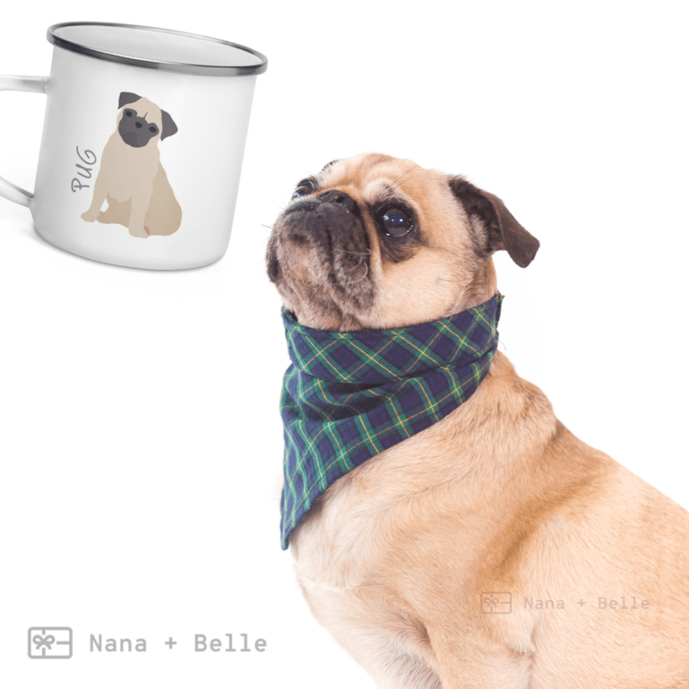 Fawn Pug Enamel Mug Mugs