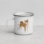 Load image into Gallery viewer, Fawn Shiba Inu Enamel Mug Mugs
