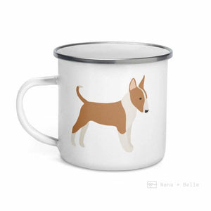 Fawn And White English Bull Terrier Enamel Mug / Cup Mug