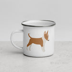 Load image into Gallery viewer, Fawn and White English Bull Terrier enamel mug, kids unbreakable cup, enamel mug, Fawn and White English Bull Terrier cup, chocolate mug - Nana + Belle
