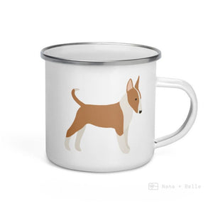 Fawn And White English Bull Terrier Enamel Mug / Cup Mug