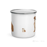 Load image into Gallery viewer, Fawn &amp; White English Bulldog Enamel Mug Mugs
