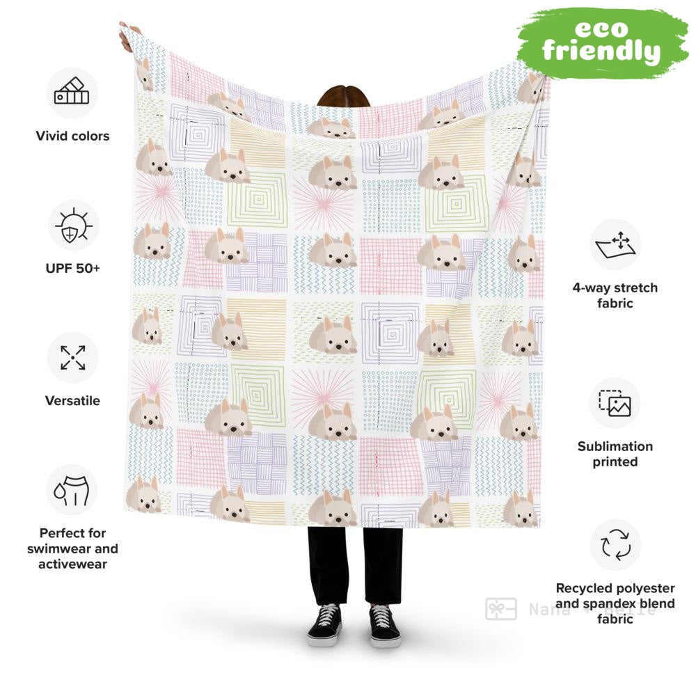 Frenchie Patchwork Recycled Polyester Fabric