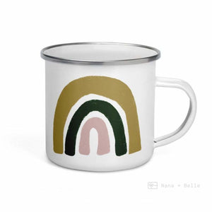 Green Rainbow Enamel Mug / Cup Mug