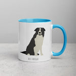 Load image into Gallery viewer, Grey Border Collie Customised Mug Blue Mugs
