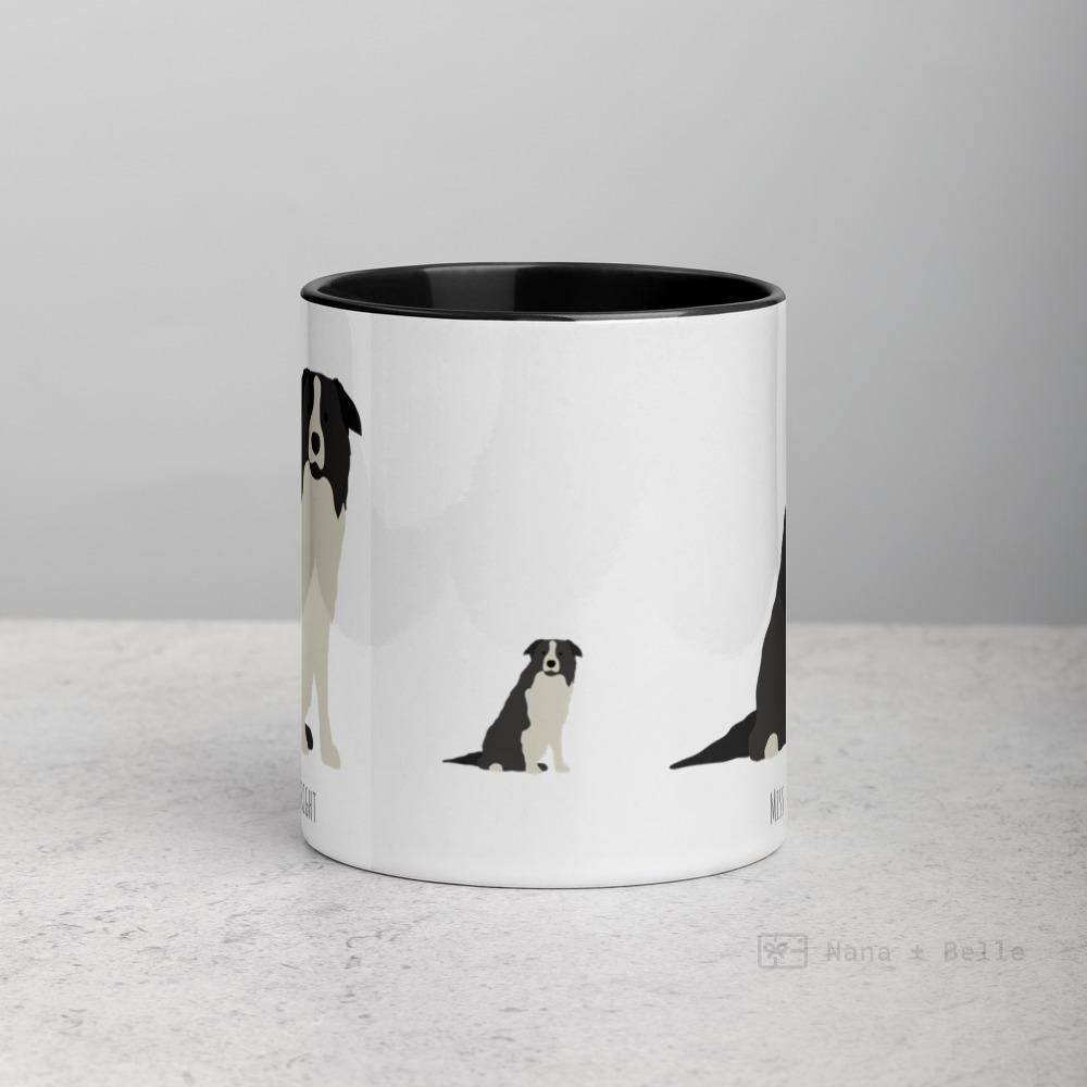 Grey Border Collie Customised Mug Mugs