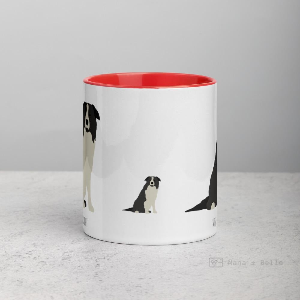 Grey Border Collie Customised Mug Mugs