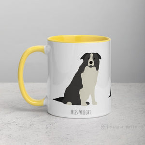 Grey Border Collie Customised Mug Mugs