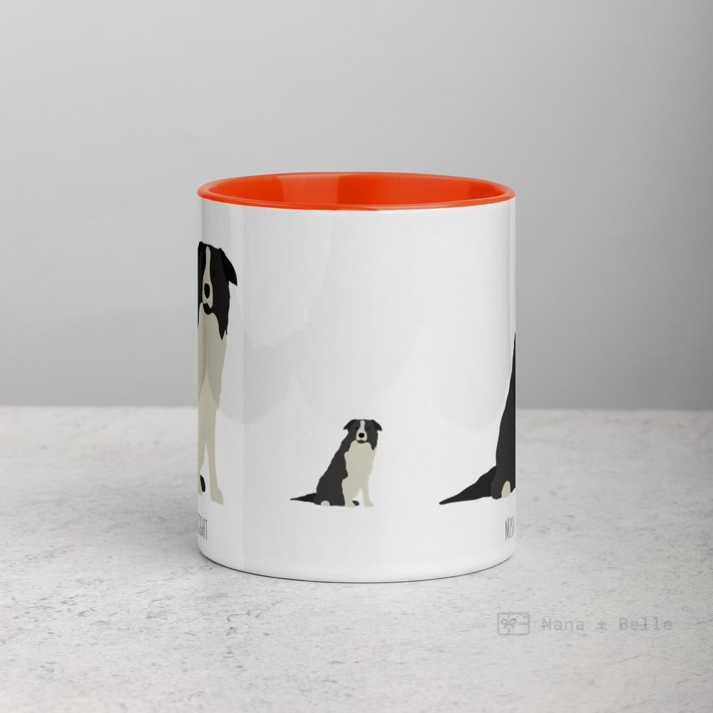 Grey Border Collie Customised Mug Mugs