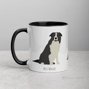 Grey Border Collie Customised Mug Mugs