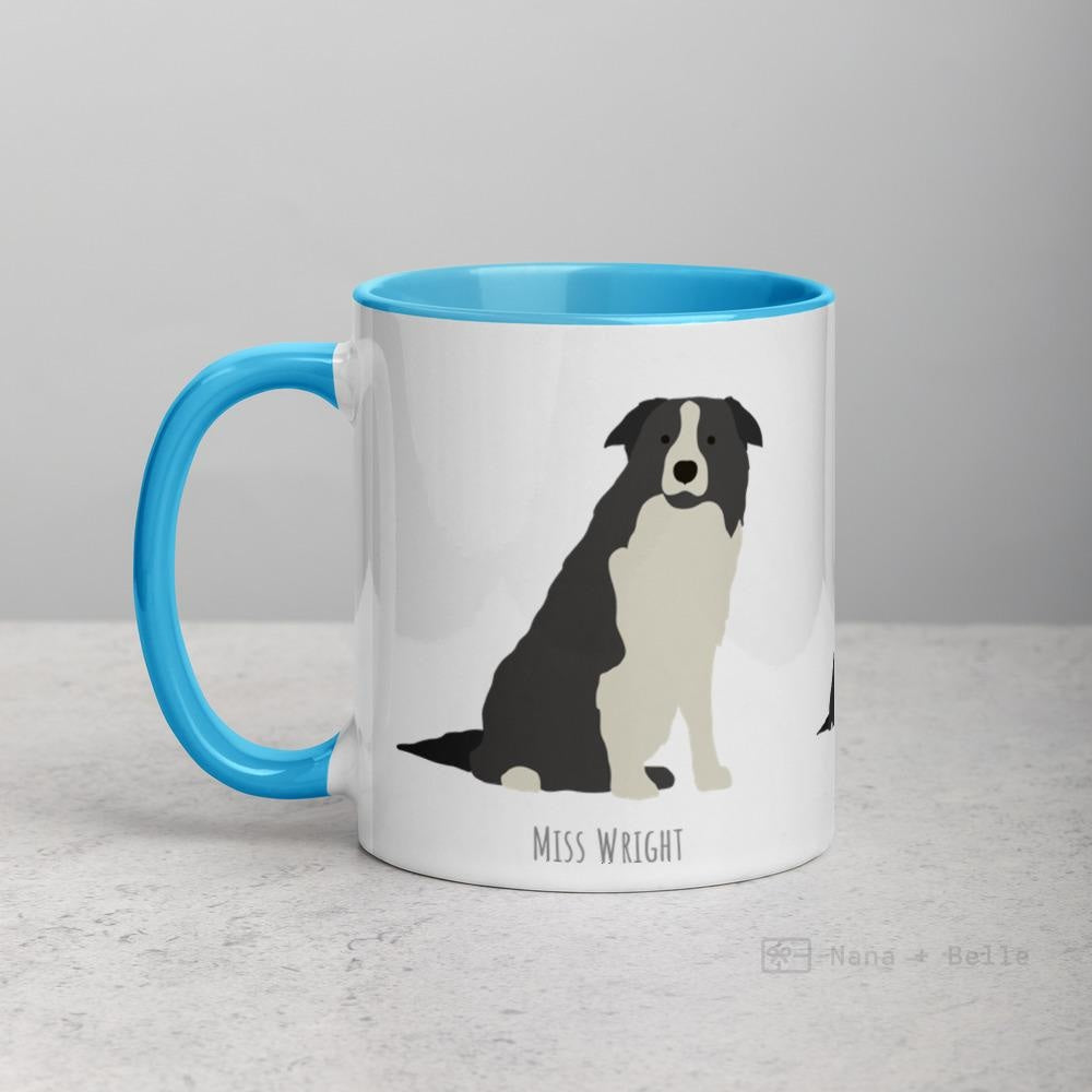 Grey Border Collie Customised Mug Mugs