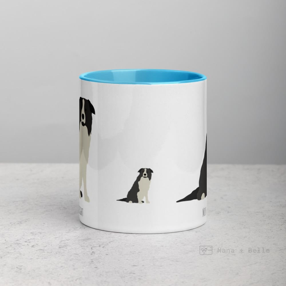 Grey Border Collie Customised Mug Mugs