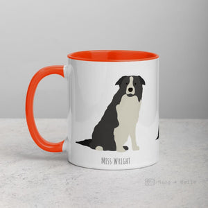 Grey Border Collie Customised Mug Mugs