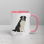 Load image into Gallery viewer, Grey Border Collie Customised Mug Pink Mugs
