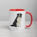 Load image into Gallery viewer, Grey Border Collie Customised Mug Red Mugs
