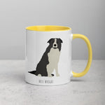 Load image into Gallery viewer, Grey Border Collie Customised Mug Yellow Mugs
