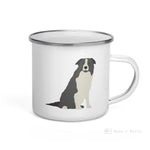 Load image into Gallery viewer, Grey Border Collie Dog Enamel Mug / Cup Mug
