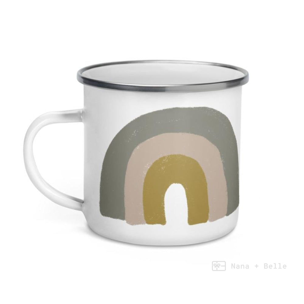 Grey Chunky Rainbow Enamel Mug / Cup Mugs