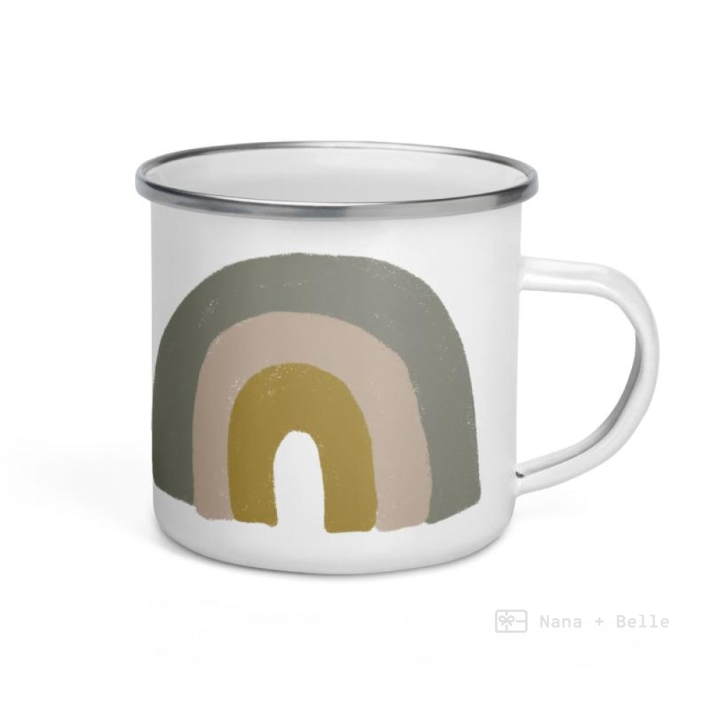 Grey Chunky Rainbow Enamel Mug / Cup Mugs