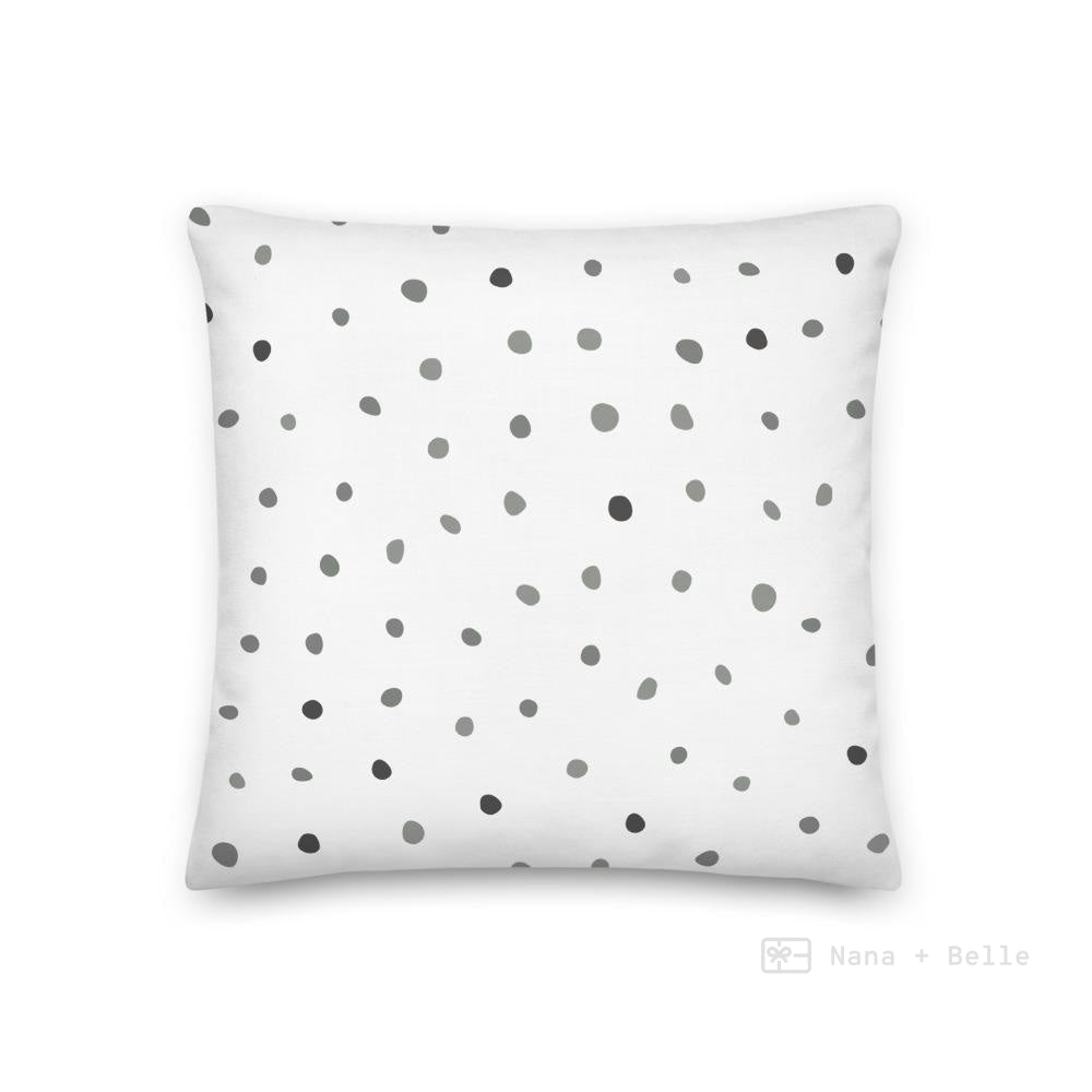 Grey Polka Dots Pattern Black Love Square Cushion Cushions