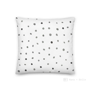 Grey Polka Dots Pattern Black Love Square Cushion Cushions