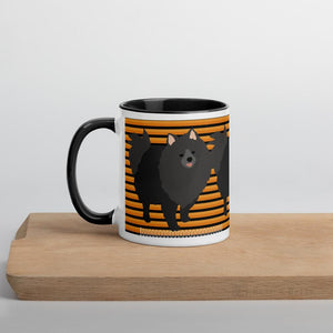 Halloween Pomeranian Striped Mug Black