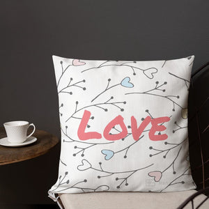 Heart Branch Pattern Love Square Cushion Cushions